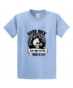 Hard Rock New York Festival Music Is Life Classic Unisex Kids and Adults T-Shirt